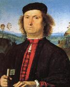 PERUGINO, Pietro Portrait of Francesco delle Opere oil